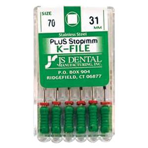K-File Plus 31 mm Size 70 Stainless Steel Green 0.02 6/Bx