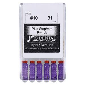 Hand K-File Plus 31 mm Size 10 Stainless Steel Purple 0.02 6/Bx