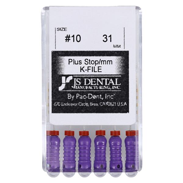 Hand K-File Plus 31 mm Size 10 Stainless Steel Purple 0.02 6/Bx