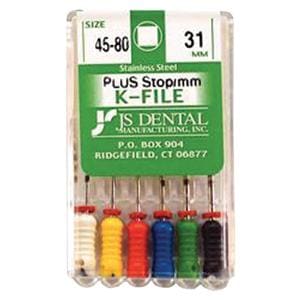 K-File Plus 31 mm Size 45-80 Stainless Steel Assorted Assorted 0.02 6/Bx