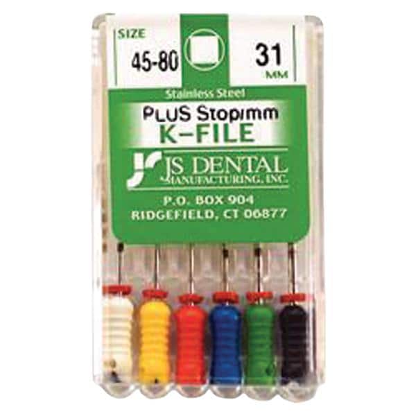 K-File Plus 31 mm Size 45-80 Stainless Steel Assorted Assorted 0.02 6/Bx