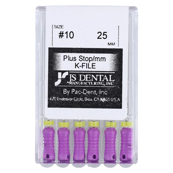 Hand K-File Plus 25 mm Size 10 Stainless Steel Purple 0.02 6/Bx