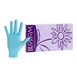 Blossom Nitrile Exam Gloves Medium Teal Blue Non-Sterile, 10 BX/CA