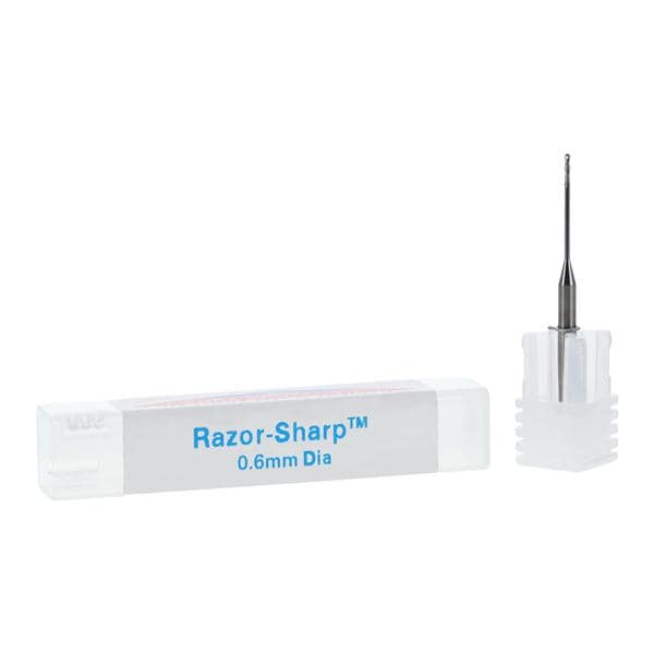 RazorSharp Tungsten Carbide Milling Bur 0.6mm 2 Flute Ball End Ea