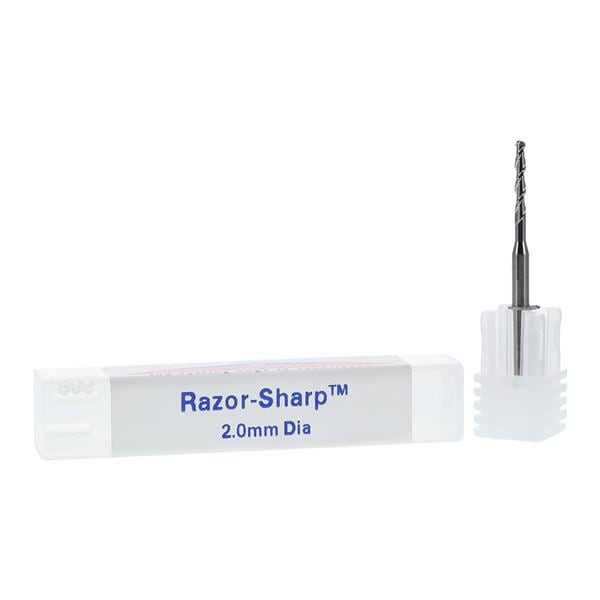 RazorSharp Tungsten Carbide Milling Bur 2.0mm 2 Flute Ball End Ea