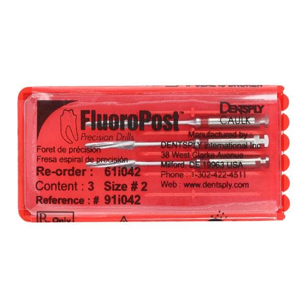 FluoroPost Post Drill Refill Size 2 Red 3/Pk