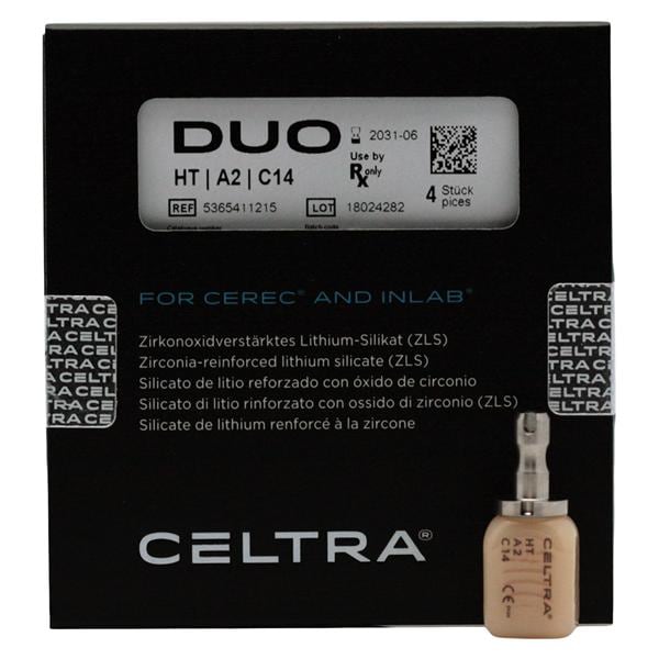 CELTRA Duo LT Milling Blocks Low Translucency C14 A1 For CEREC 4/Pk