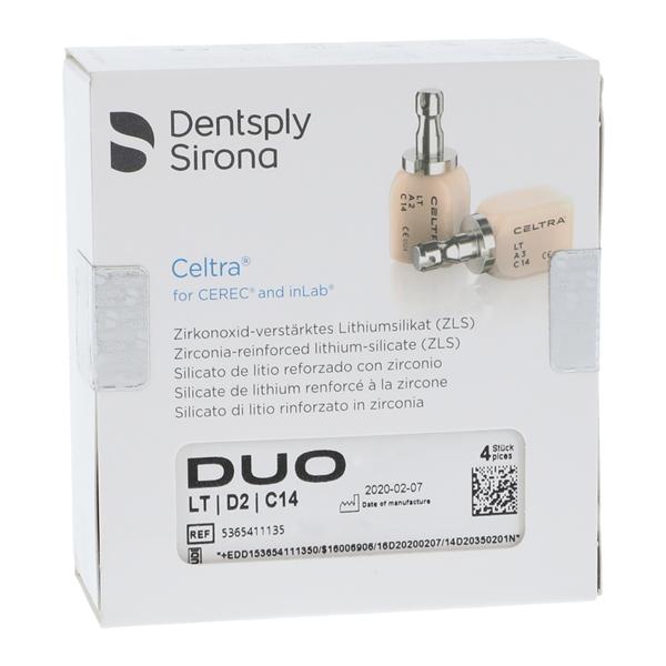 CELTRA Duo LT Milling Blocks Low Translucency C14 D2 For CEREC 4/Pk