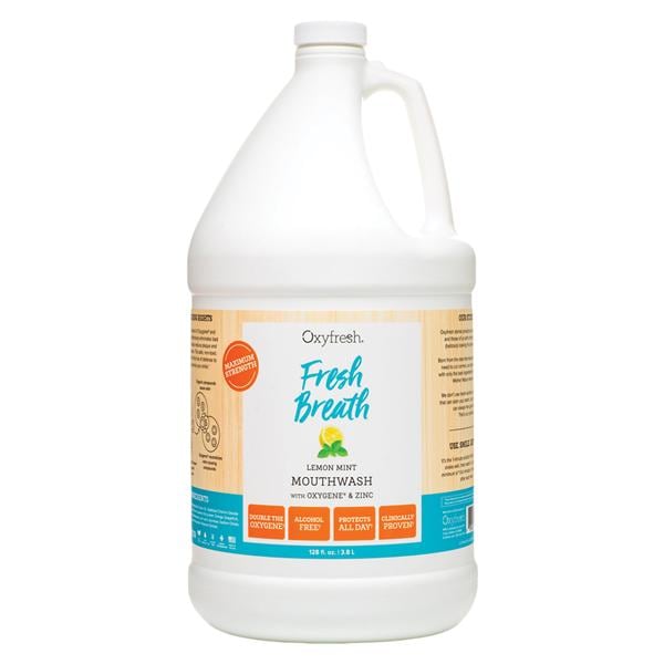 Oxyfresh Fresh Breath Lemon Mint Mouthwash 128 oz Bottle 128oz/Bt, 4 BT/CA