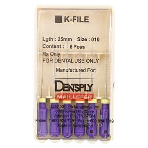 Hand K-File 25 mm Size 10 Stainless Steel Purple 6/Pk