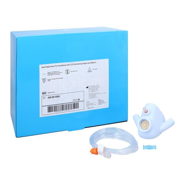 Dual Hood For Providing Oxygen/Sampling CO2 Disposable 20/Bx