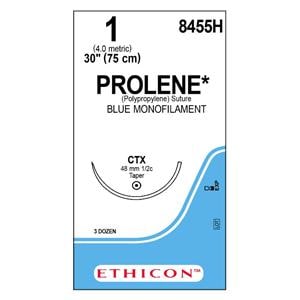 Prolene Suture 1 30" Polypropylene Monofilament CTX Blue 36/Bx