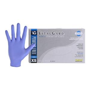 VitalGard Nitrile Exam Gloves X-Small Blue Non-Sterile, 10 BX/CA
