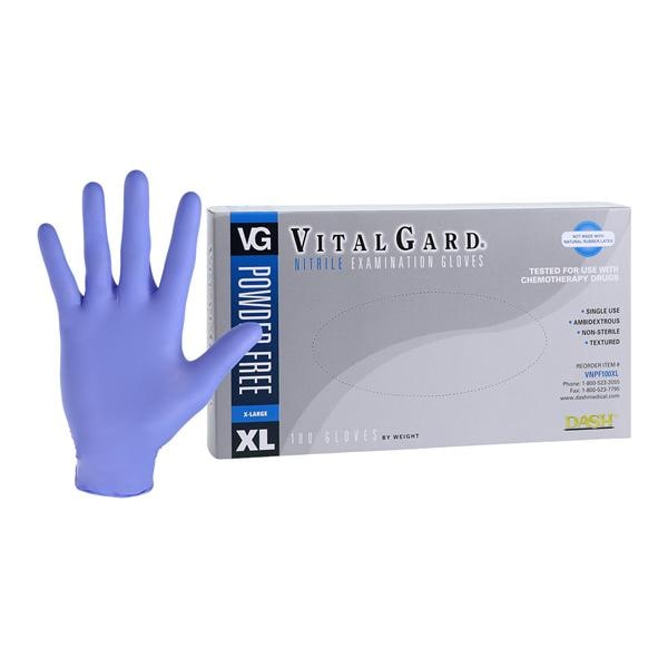 VitalGard Nitrile Exam Gloves X-Large Blue Non-Sterile, 10 BX/CA