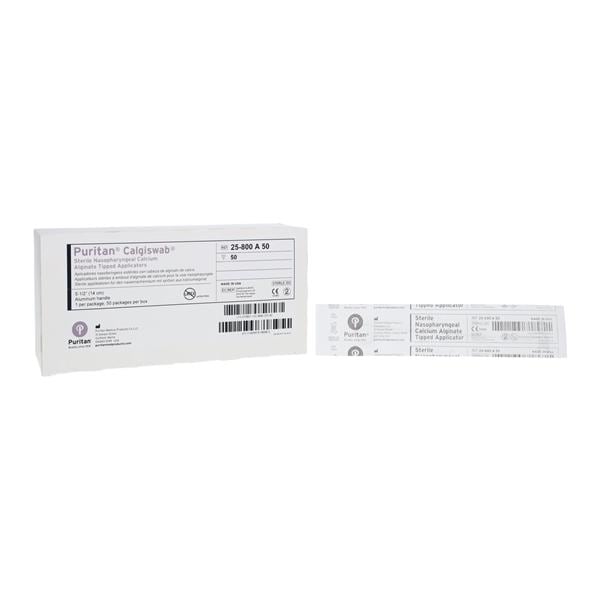 CalgiSwab Nasopharyngeal Swab Flexible Aluminum Handle Cal Alg 5.5" Strl 1 50/Bx, 10 BX/CA