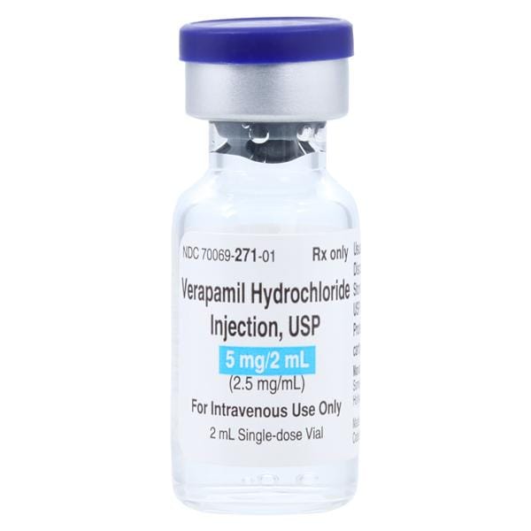 Verapamil HCl Injection 2.5mg/mL SDV 2mL Each, 50 VL/CA