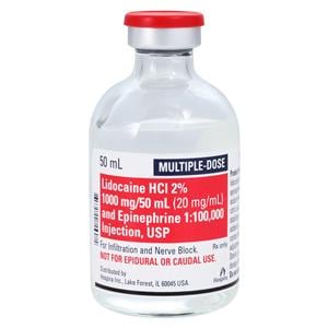 Lidocaine HCl Epinephrine Injection 2% 1:100,000 MDV 50mL Each