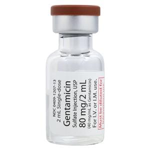 Gentamicin Sulfate Injection 40mg/mL SDV 2mL Each
