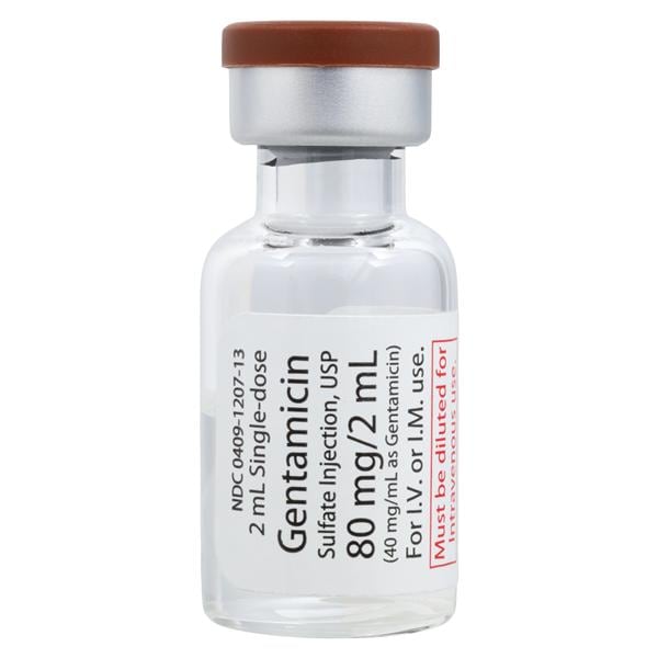 Gentamicin Sulfate Injection 40mg/mL SDV 2mL Each