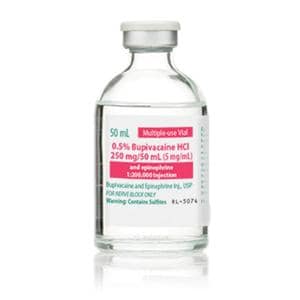 Bupivacaine HCl Epinephrine Injection 0.5% 1:200,000 MDV 50mL Each