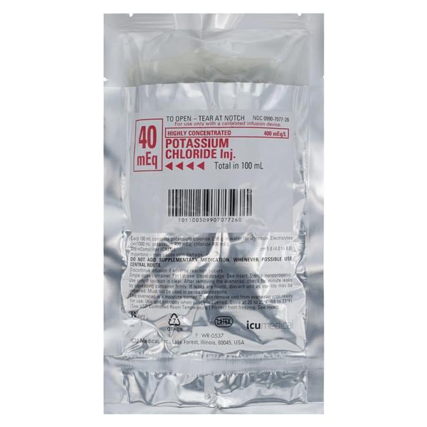 Potassium Chloride/Water Injection 40mEq PF/No Mercury/DEHP PF Ba...