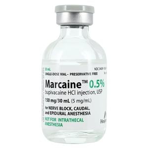 Marcaine Injection 0.5% Preservative Free SDV 30mL Each