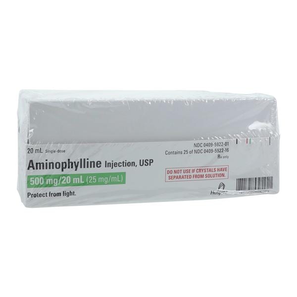 Aminophylline Injection 25mg/mL PF FTV SDV 20mL 25/Package, 2 PK/...