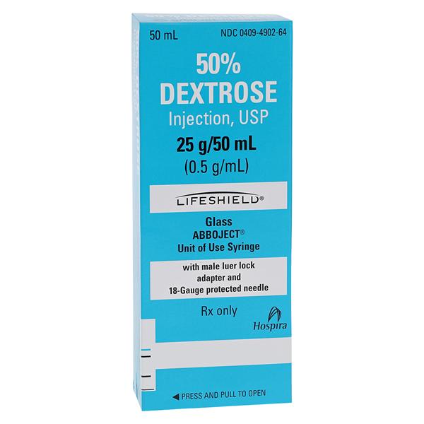 Dextrose 50% Injection PF Prefilled Syringe 50mL 10/Package, 5 PK/CA