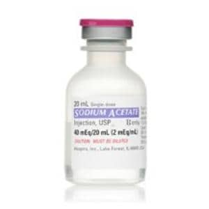 Sodium Acetate Injection 2mEq/mL SDV 20mL 25/Package, 4 PK/CA