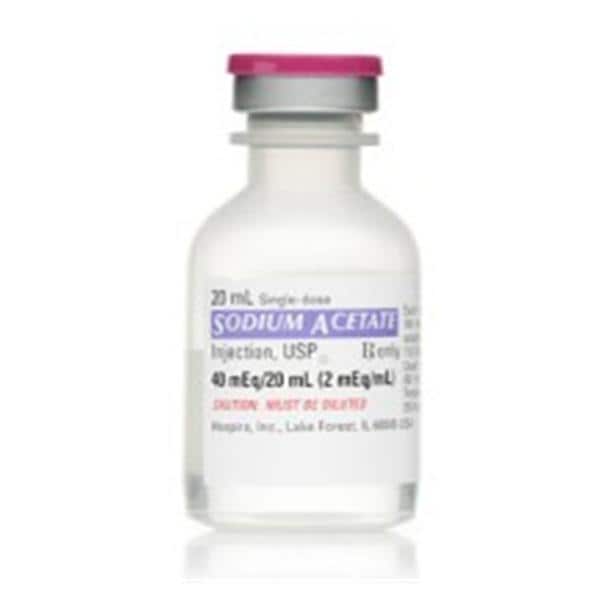 Sodium Acetate Injection 2mEq/mL SDV 20mL 25/Package, 4 PK/CA