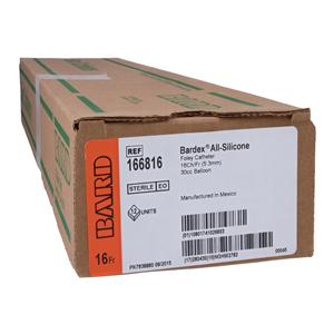 Bardex 2-Way Foley Catheter Short Standard Tip Uncoated/100% Silicone 16Fr 30cc