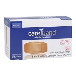 Careband Adhesive Bandage Fabric 2x4" Tan Sterile 50/Bx, 12 BX/CA
