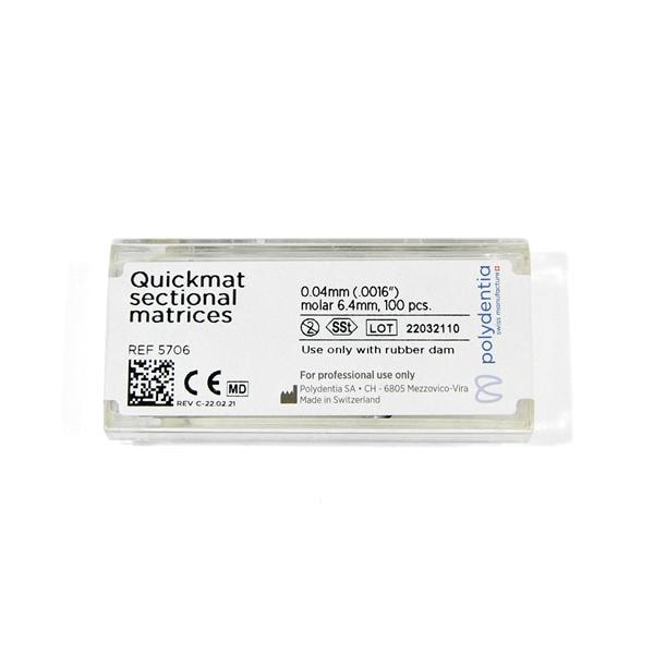 Quickmat Matrices Thin Molar 6.4 mm 100/Bx