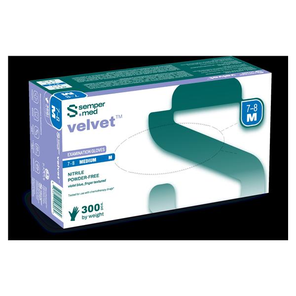 velvet Nitrile Exam Gloves X-Small Violet Blue Non-Sterile 300/Bx