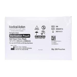 Sterilization Pouch 12 in x 18 in 200/Bx, 5 BX/CA