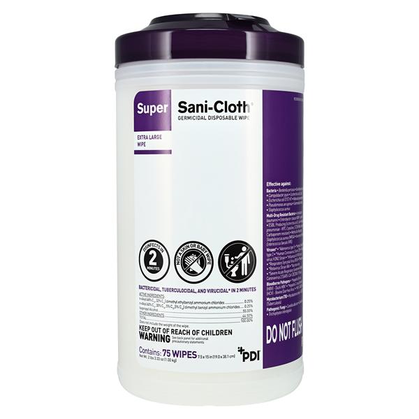 Super Sani-Cloth Germicidal Wipes X-Large 75/Cn