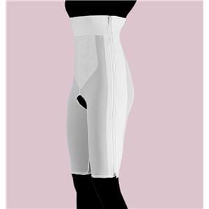 Compression Girdle Above Knee/High Waist Small 33-36" White