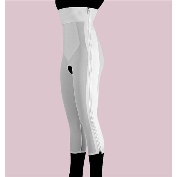 Compression Girdle Below Knee/High Waist Small White