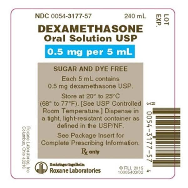 Dexamethasone Oral Solution 0.5mg/5mL Bottle 500mL Each