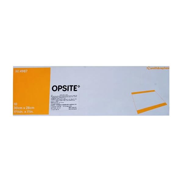 Opsite Polyurethane Film Wound Dressing 11x11-3/4" Sterile Adhesive Transparent