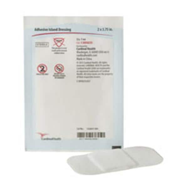 Fabric Island Dressing 2x4" Sterile Square Adhesive Non-Adherent LF