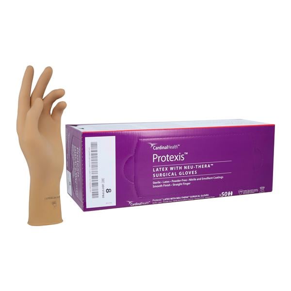 Protexis Neu-Thera Latex Surgical Gloves 8 Light Brown 50/Bx