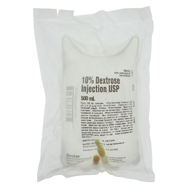 IV Injection Solution Dextrose 10%/Water 500mL Viaflex Plastic Co...