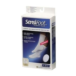 Jobst Sensifoot Compression Diabetic Socks Crew Length XL Unisex Men 12.5-14 Wht