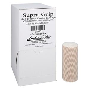 Supra-Grip Elastic Support Bandage Elastic/Cotton/Polyester 4"x5.5yd Tn NS 10/Bx