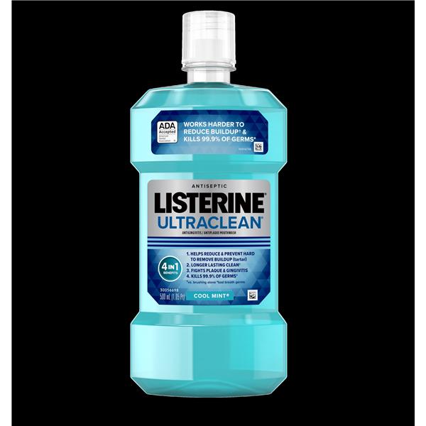Listerine UltraClean Arctic Mint Mouth Rinse 16 oz Bottle 6/Ca