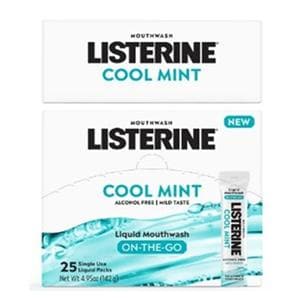 Listerine Cool Mint Mouthwash 10 mL Sachets 4/Ca