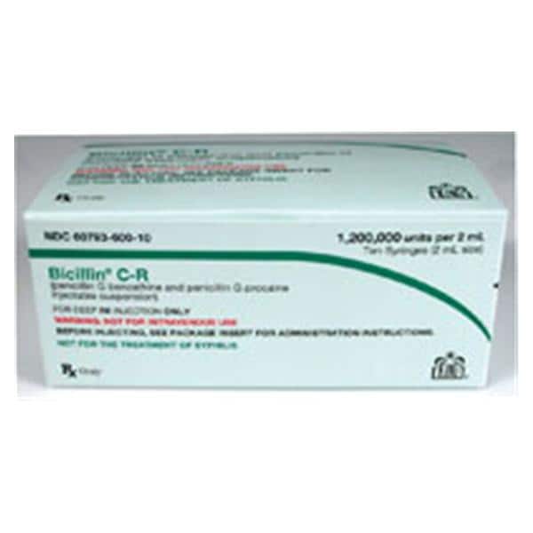 Bicillin C-R Injection 1.2MU Pediatric Prefilled Syringe 2mL 10/Package
