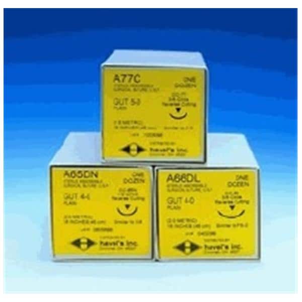 _ Suture 4-0 18" Chromic Gut Monofilament C-2 Beige 12/Bx