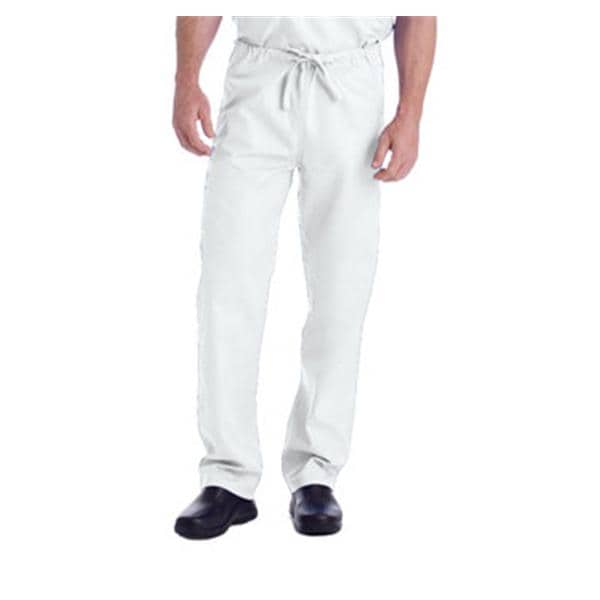 Scrub Pant 2 Pockets X-Large White Unisex Ea